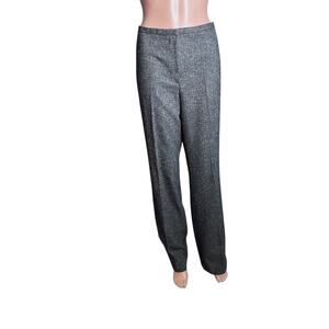 Tahari Gray Tweed Dress Pants 12 Career Classic Timeless English Academia Work